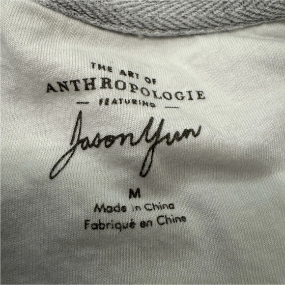 Anthropologie Jason Yun Medium Gray Sweatshirt Sweater ~ Doves Novelty Casual - Picture 8 of 9
